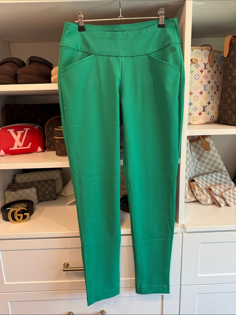 Lilly Pulitzer Green Slim Ponte Pants Corso Pull On